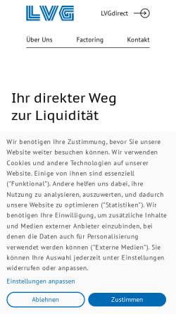Vorschau der mobilen Webseite www.lvg.de, LVG Labor-Verrechnungs-Gesellschaft mbH