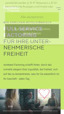 Vorschau der mobilen Webseite www.nordwest-factoring.de, Nordwest Factoring und Service GmbH