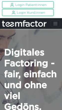 Vorschau der mobilen Webseite www.teemfactor.de, Teamfaktor GmbH