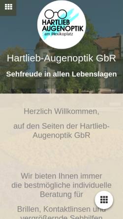 Vorschau der mobilen Webseite www.hartlieb-augenoptik.de, Optiker Hartlieb