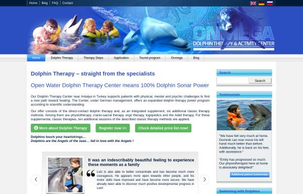Vorschau von dolphin-therapy.org, Onmega Health Tourism Ltd.