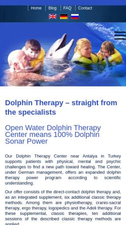 Vorschau der mobilen Webseite dolphin-therapy.org, Onmega Health Tourism Ltd.