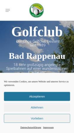 Vorschau der mobilen Webseite www.golfclub-badrappenau.de, Golfclub Bad Rappenau e.V