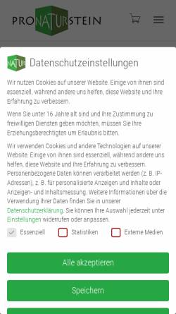 Vorschau der mobilen Webseite pronaturstein.at, Vereinigung Österreichischer Natursteinwerke (VÖN)