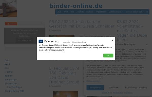 Vorschau von www.binder-online.de, Wort und Ton - Thomas Binder