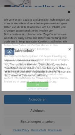 Vorschau der mobilen Webseite www.binder-online.de, Wort und Ton - Thomas Binder