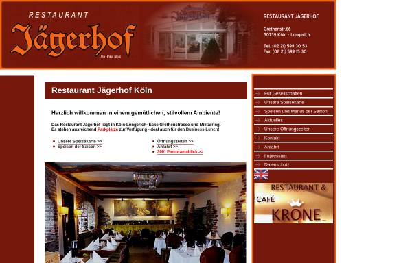 Vorschau von www.web-flag.de, Restaurant Jägerhof