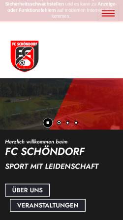 Vorschau der mobilen Webseite fc-schoendorf.de, FC Schöndorf 1929 e.V.