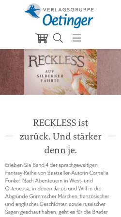 Vorschau der mobilen Webseite www.funke-reckless.de, Reckless. Steinernes Fleisch