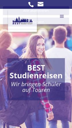 Vorschau der mobilen Webseite www.best-studienreisen.de, B.E.S.T. Studienreisen GmbH