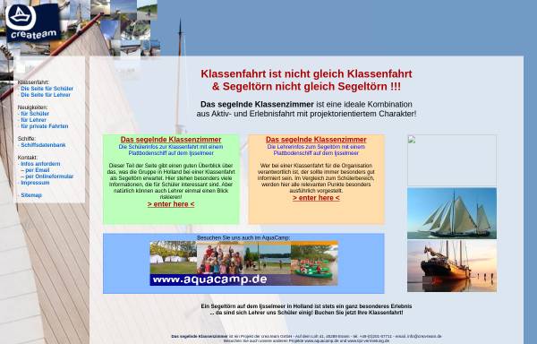 Vorschau von www.das-segelnde-klassenzimmer.de, crea team aquaeventives, Hermans & Schmidt GbR