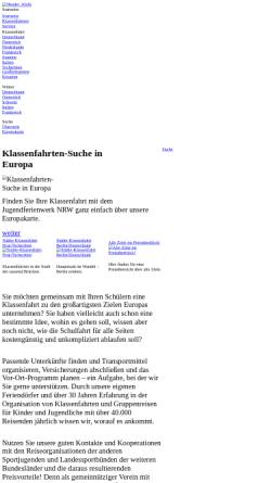 Vorschau der mobilen Webseite www.klassenfahrten.net, Klassenfahrten mit dem Jugendferienwerk NRW e.V.