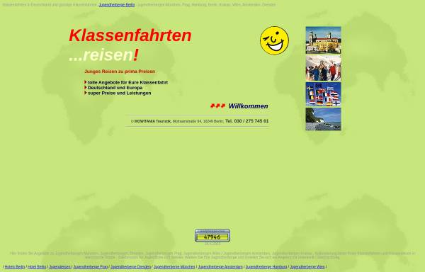 Vorschau von www.klassenfahrt-klassenfahrten.de, Kulturplanung Reisen, Mowitania Touristik