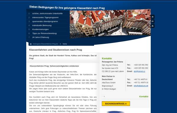 Vorschau von www.gelungene-klassenfahrten-prag.de, Reiseagentur Jan Polena