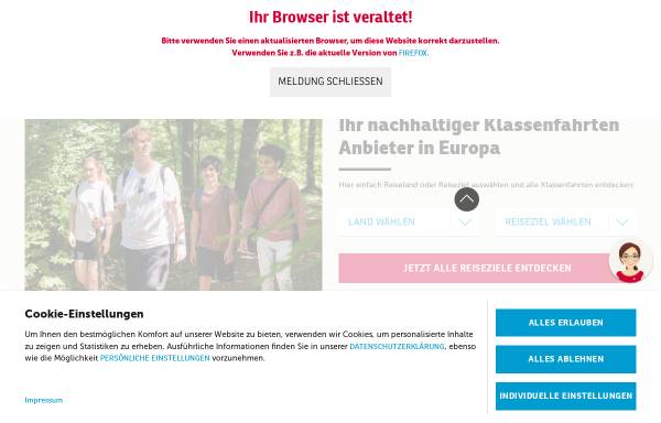 Vorschau von www.schuelerreisen.de, Schülerreisen - Planungshelfer