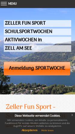 Vorschau der mobilen Webseite www.zeller-funsport.at, Schulsportwochen in Zell am See