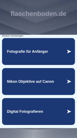 Vorschau der mobilen Webseite www.flaschenboden.de, Online-Lexikon der Fotografie
