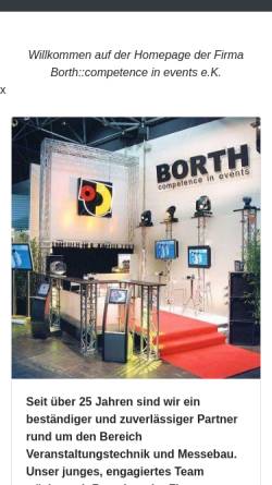 Vorschau der mobilen Webseite www.borth.de, Borth Competence in Events e.K.