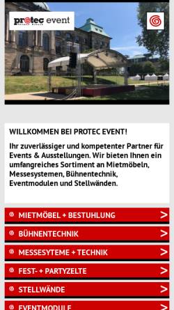 Vorschau der mobilen Webseite www.protec-events.com, Protec Events Thomas Schuch