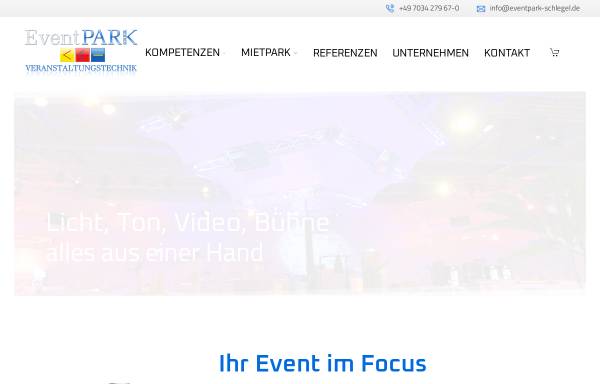 Vorschau von www.eventpark-schlegel.de, Veranstaltungstechnik Event Park Schlegel