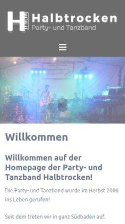 Vorschau der mobilen Webseite www.halbtrocken-band.de, halbtrocken