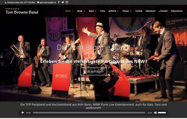 Vorschau von www.tombrowne.de, Tom Browne Band