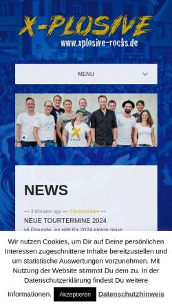 Vorschau der mobilen Webseite www.xplosive-rocks.de, X-Plosive