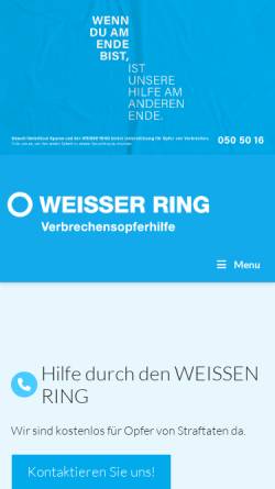 Vorschau der mobilen Webseite www.weisser-ring.at, Weisser Ring Österreich