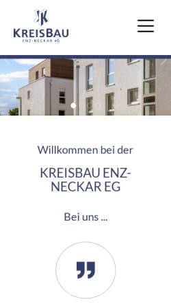 Vorschau der mobilen Webseite www.kreisbau-muehlacker.de, KreisBau Enz-Neckar eG