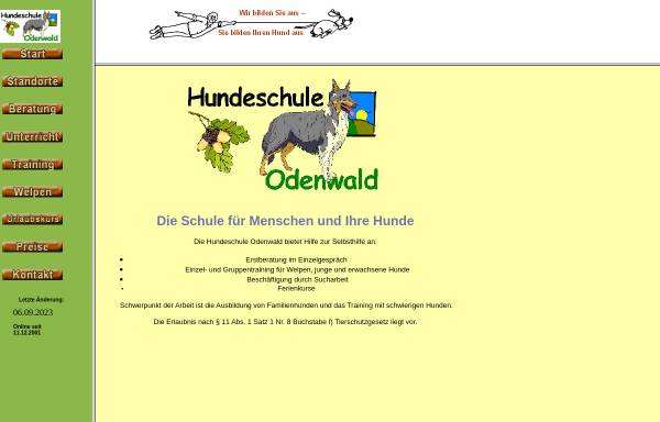 Vorschau von www.hundeschule-odenwald.de, Hundeschule Odenwald