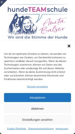 Vorschau der mobilen Webseite www.hundeteamschule.de, Hundeteamschule Wetterau