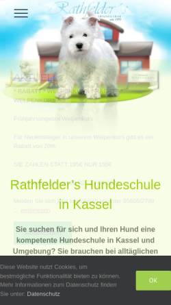 Vorschau der mobilen Webseite www.rathfelders-hundeschule.de, Rathfelder´s Hundeschule