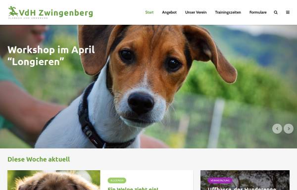 Vorschau von www.vdhzwingenberg.de, Verein der Hundefreunde Zwingenberg, Alsbach und Umgebung