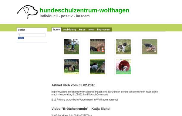 Vorschau von www.hundeschule-wolfhagen.de, Wolfhager Hundeschule