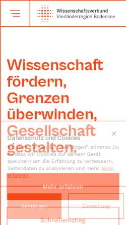 Vorschau der mobilen Webseite www.bodenseehochschule.org, Internationale Bodensee-Hochschule (IBH)