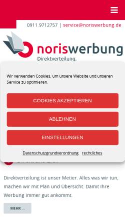 Vorschau der mobilen Webseite noriswerbung.de, Noris Werbung GmbH