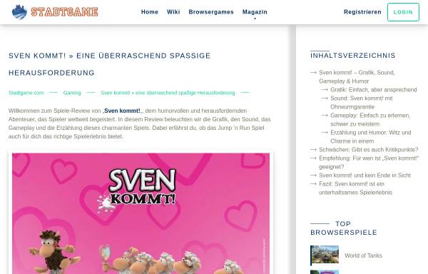 Vorschau von www.sven-kommt.de, Sven Online Portal