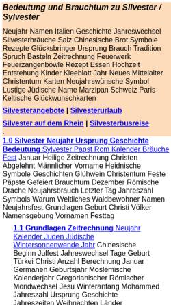 Vorschau der mobilen Webseite www.silvestergruesse.de, Silvestergrüße