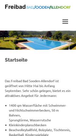 Vorschau der mobilen Webseite www.freibad-bsa.de, Freibad Bad Sooden-Allendorf