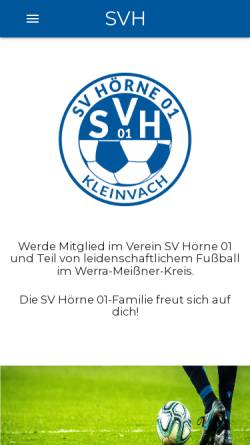 Vorschau der mobilen Webseite www.svhoerne.de, SV Hörne 01 e.V.