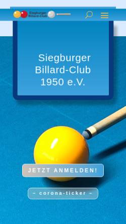 Vorschau der mobilen Webseite su-bc-1950.de, Siegburger Billard Club 1950 e.V.