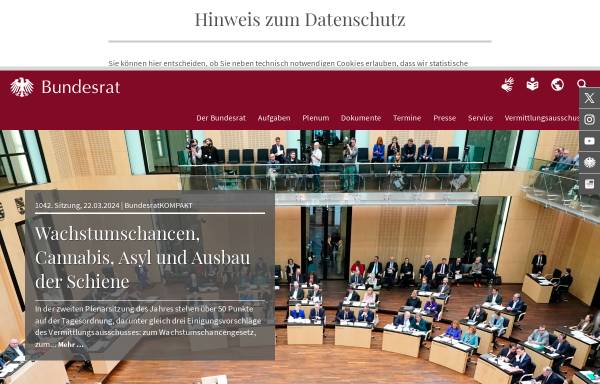 Vorschau von www.bundesrat.de, Bundesrat