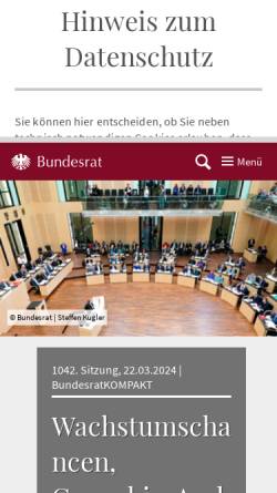 Vorschau der mobilen Webseite www.bundesrat.de, Bundesrat