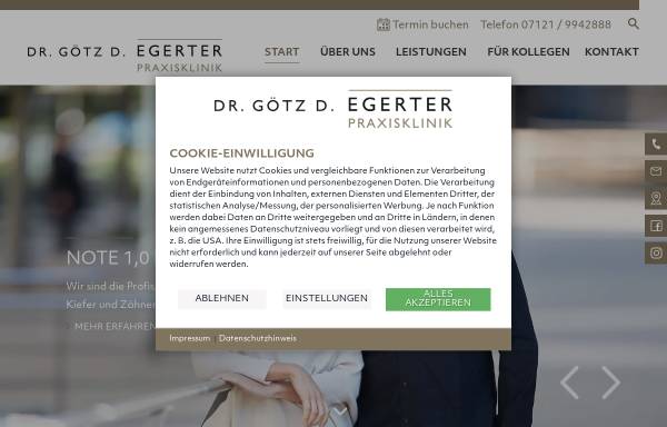 Vorschau von www.praxisklinik-egerter.de, Praxisklinik Dr. Götz D. Egerter