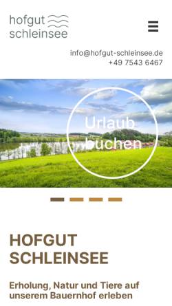 Vorschau der mobilen Webseite www.schleinsee.de, Hofgut Schleinsee