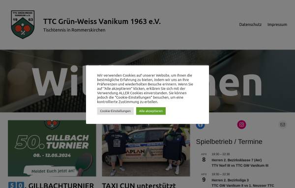 Vorschau von www.ttcvanikum.de, TTC Grün-Weiss Vanikum