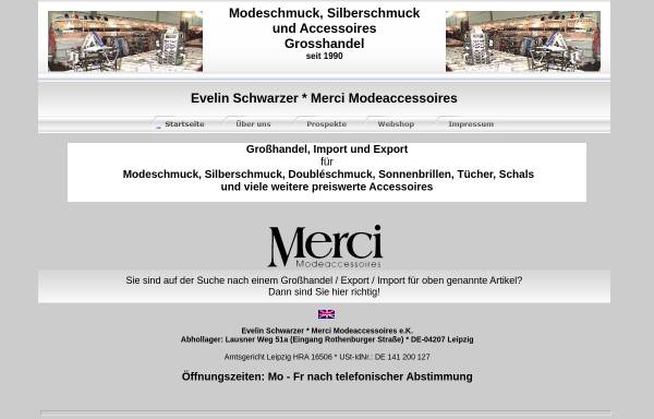 Vorschau von www.merci-mo.de, Evelin Schwarzer - Merci Modeaccessoires
