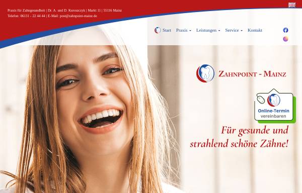 Vorschau von www.zahnpoint-mainz.de, Dr. A. und D. Kuroszczyk - Praxis für Zahngesundheit und Implantologie