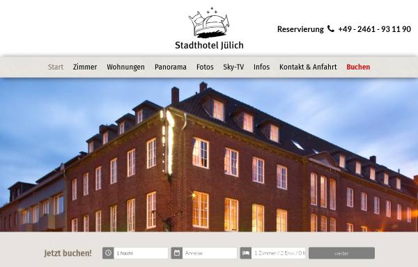Vorschau von www.stadthotel-juelich.de, Stadthotel Jülich