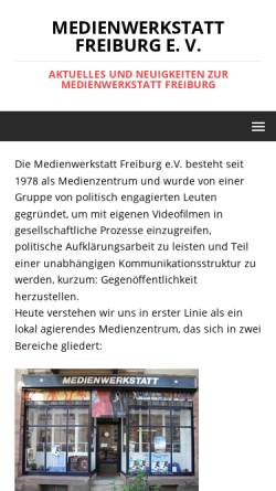 Vorschau der mobilen Webseite www.medienwerkstatt-freiburg.de, Medienwerkstatt Freiburg e. V.
